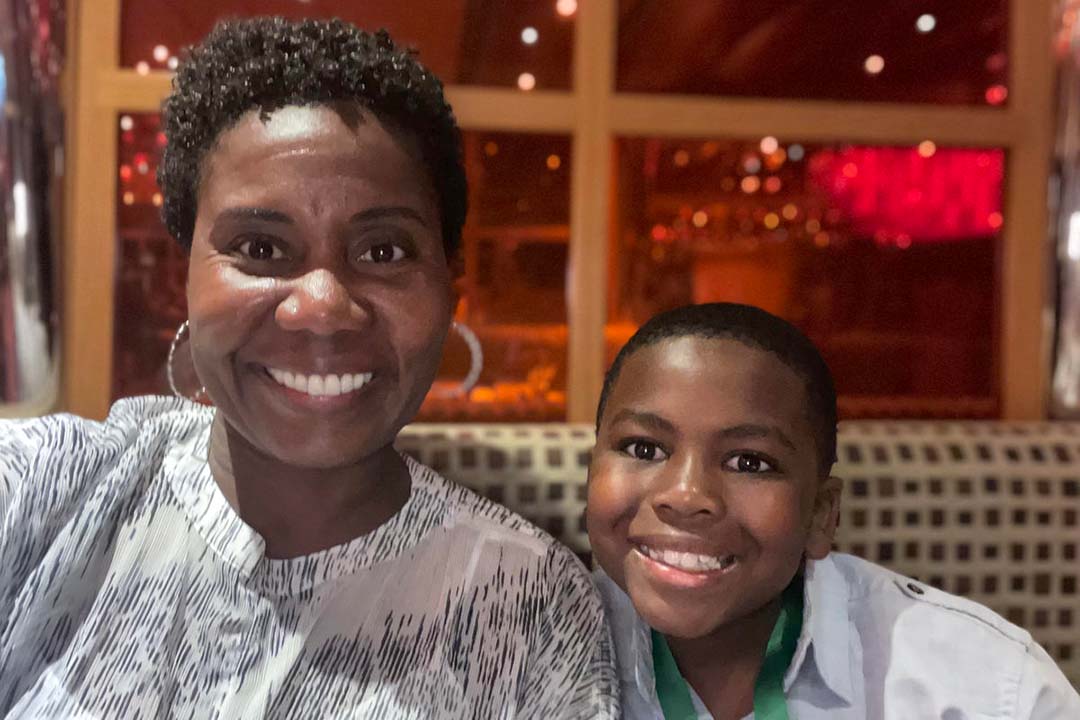 Imani Cheers with her son, Isaiah