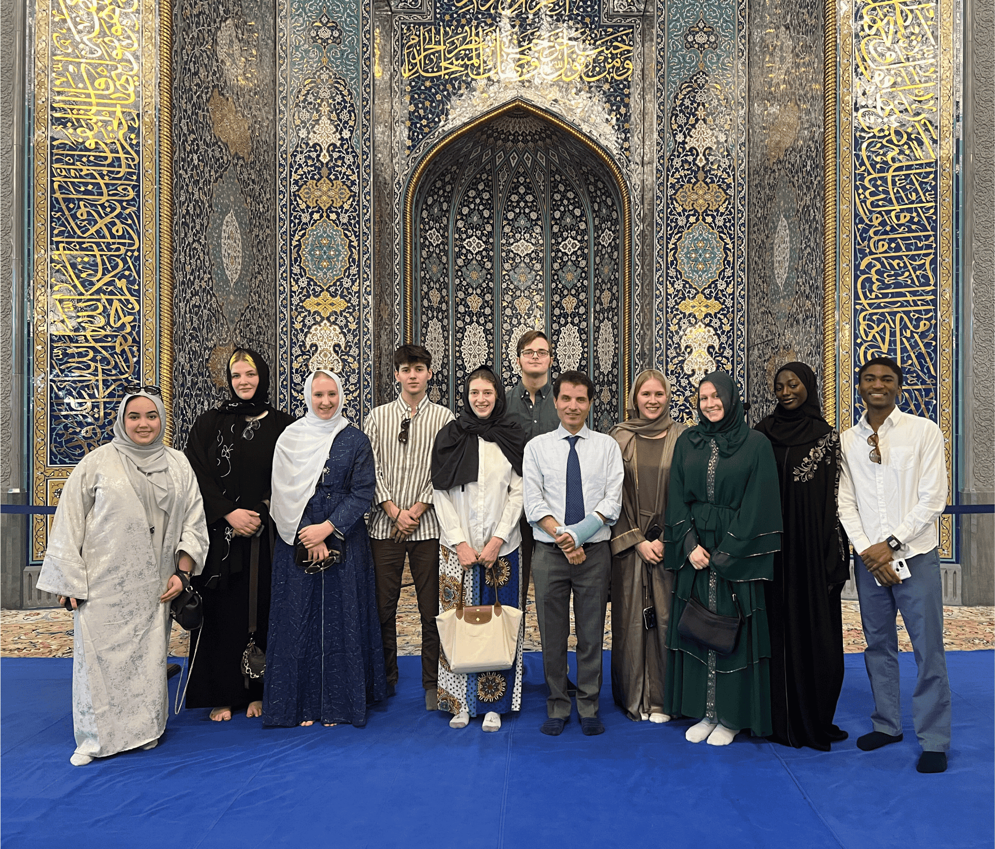 Students gathered at a Mosque in Oman.