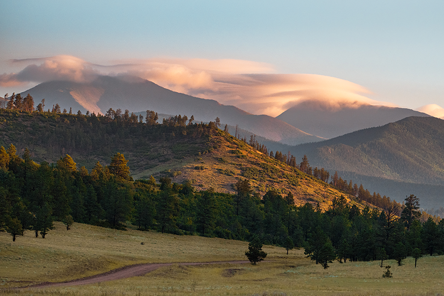 Beautiful landscape showing mountains and trees at the 550,000-acre Vermejo Ranch in New Mexico (Photo: Andrew McCabe)