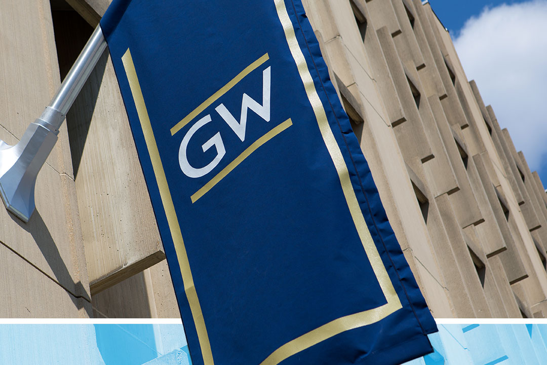 A GW banner on a building