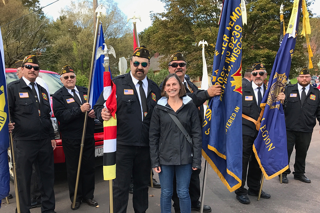 Sarah Wagner with Vietnam War Veterans