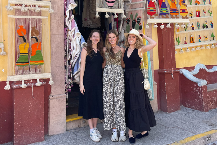 Speech-language pathology graduate students (from left) Kyleigh Graham, Samantha Levinson and Hope Connelly in Mexico.