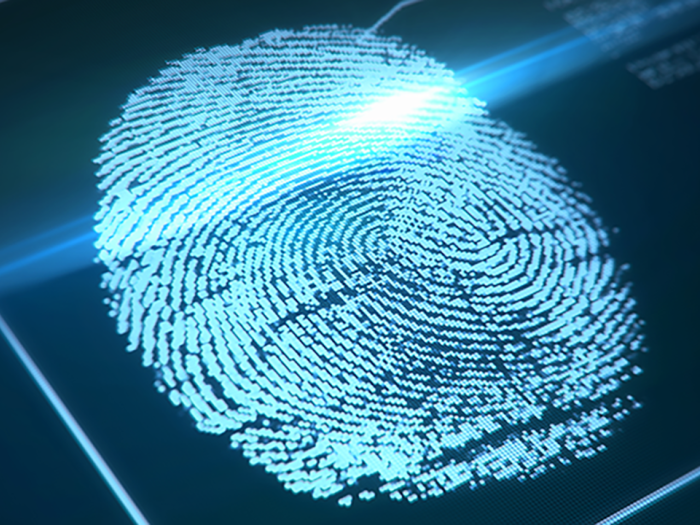 fingerprint on blue