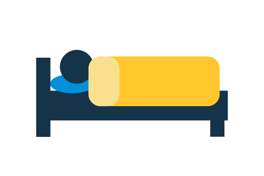 Illustration of a person in a bed